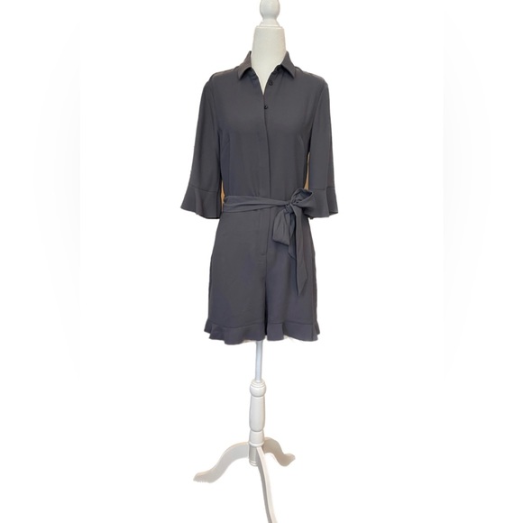 Banana Republic NWT Gray Ruffle Cuff Romper, Size - “0” - Picture 1 of 5
